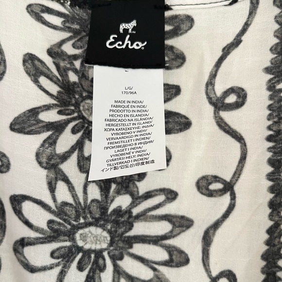 Echo Floral Pattern Swim Cover/Dress, Sz L (P2P 21.5”) - Picture 5 of 6